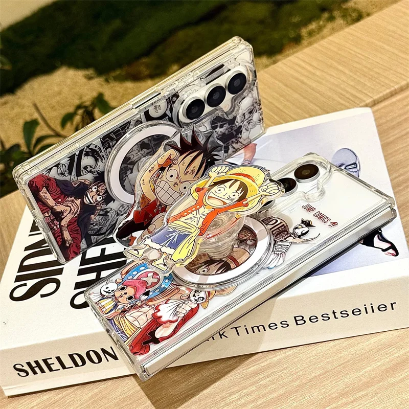 ثلاثية الأبعاد أنيمي لطيف O-One P-Piece لوفي زورو أضعاف Magsafe حافظة شحن لاسلكية لسامسونج ZFold 3 4 5 6 7 حامل مغناطيسي الكرتون #3