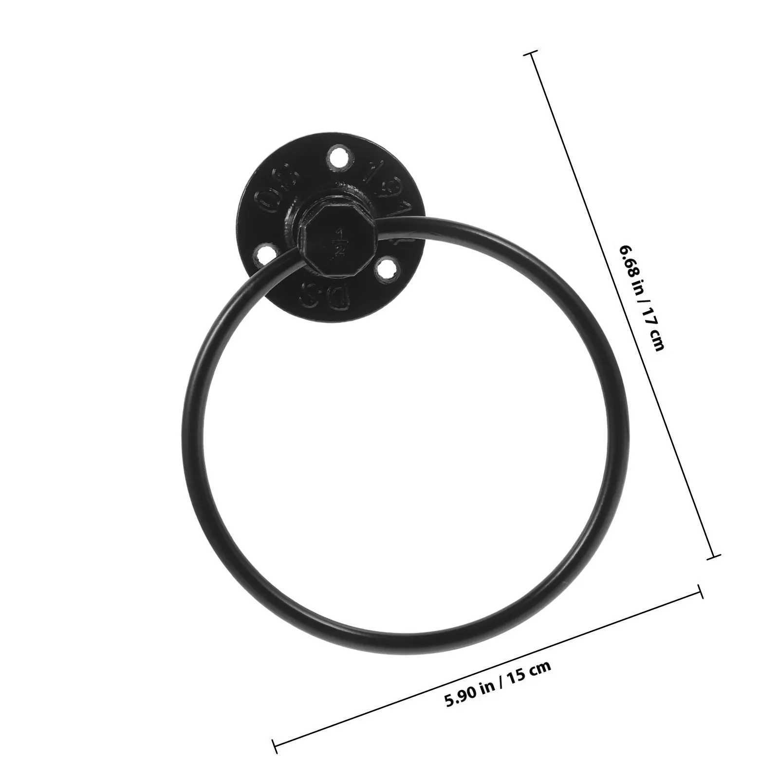 Iron Towel Ring Industrial Vintage Wall Mounted Bathroom Towel Holder Rack for Hand Towels Quick Drying Space Saving