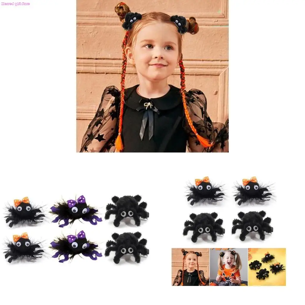 

D0JC Halloween Spiders Hairpin for Baby Girls Fashion Hairclip Animal Headdress