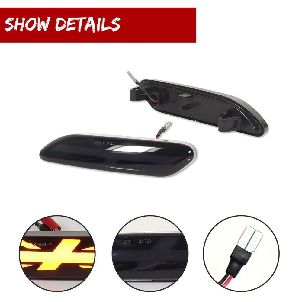 For MINI Cooper R60 Countryman R61 Paceman 2011-2016 Sequential Amber LED Car Front Fender Side Marker Turn Signal Lights 12V