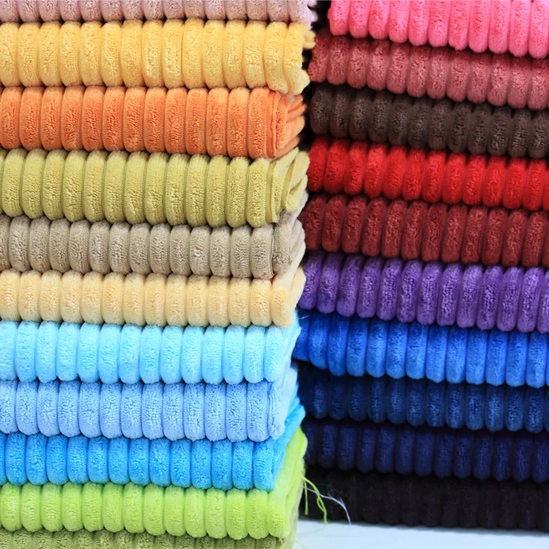 Thick Striped Corduroy Fabric Polyester and Nylon Warm Coat Clothing Handmade Sewing Sofa Pillow DIY