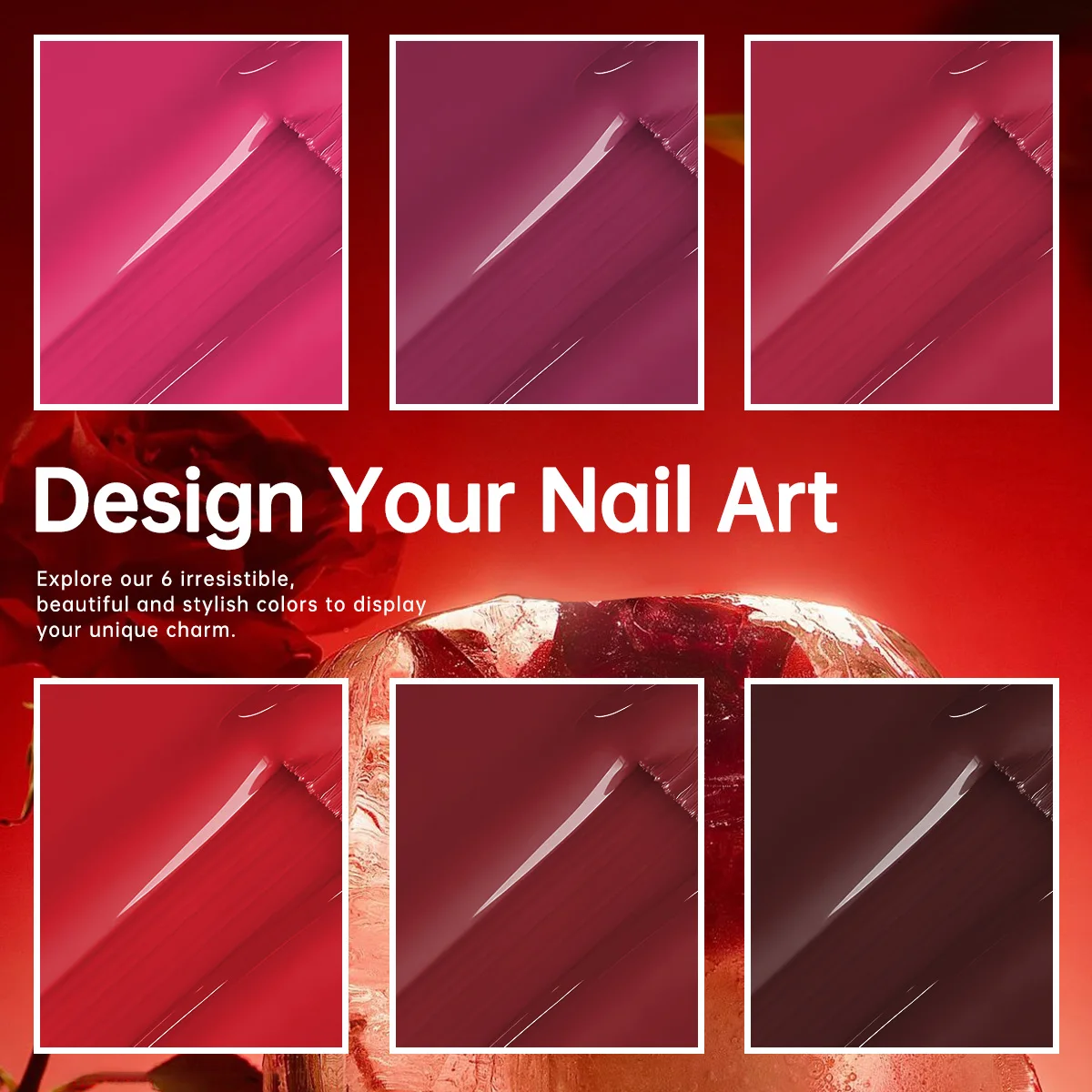 GAVY 6 Colors Classic Red Wine Series Gel Nail Polish Set Premium Salon Grade Soak Off UV LED Nail Gel High Pigment Gloss Long Lasting Semi Permanent Manicure Varnish Luxury Gift Kit For Nail Studio & Women Valentine Holiday Present
