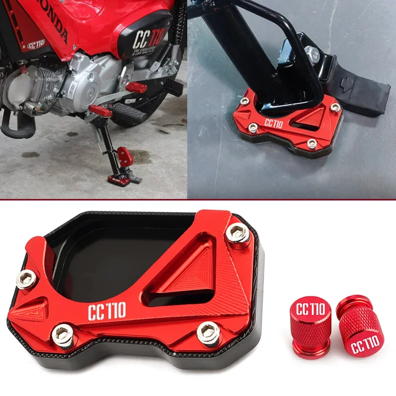 For Honda Cross Cub 110 CC110 CC 110 CC Motorcycle Accessories Foot Side Stand Auxiliary Pad Kickstand Support Plate Extensio