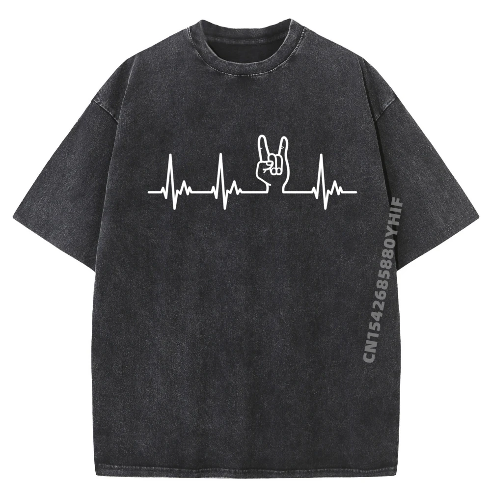 

My Heart Beats For Devil Tops Tees Classic Casual Mens T Shirts Graphic T Shirt Mens Vintage Washed Clothes