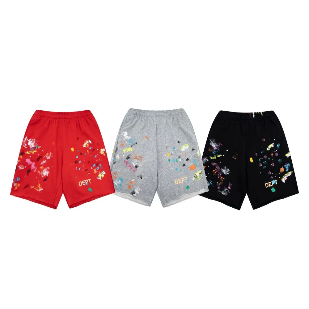 DEPT Fashion Brand Shorts Men Women Hand drawn ink splatter graffiti Letter Print logo Loose Cotton Casual Sports Shorts