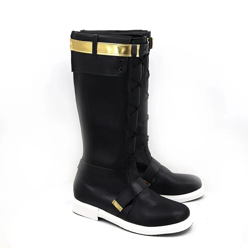 

CyAnime Impact 3 Kevin Kaslana Cosplay Shoes Kevin Cosplay Long Pu Leather Boots Women Men Halloween Role Play Cos Prop