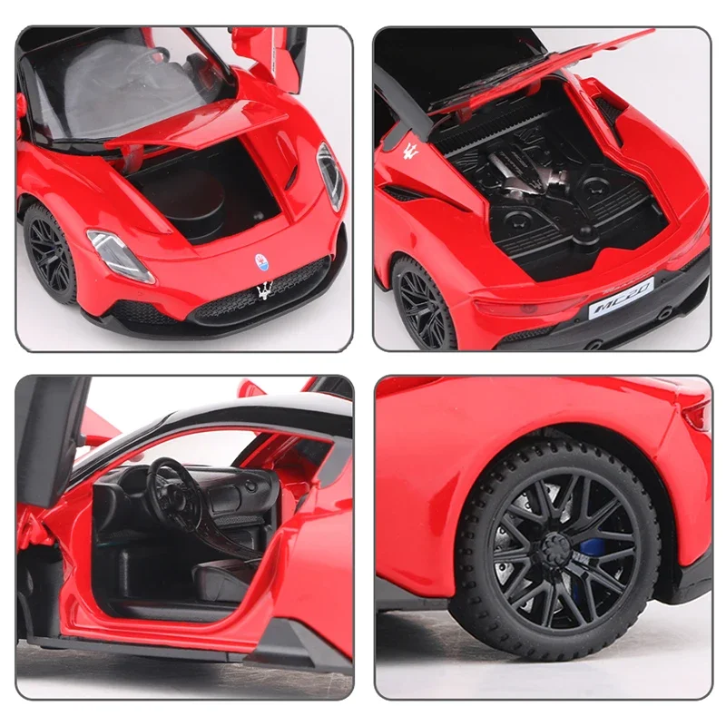 1:32 Maserati MC20 Coupe Alloy Sports Car Diecast Miniaturowy metalowy samochód Symulacja dźwięku ＆ Lekki samochód zabawkowy dla chłopców Szybcy i wściekli