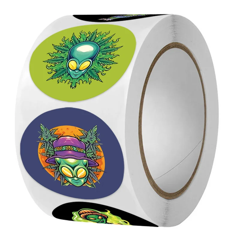 Custom.-Border Adhesive Round 3. 8cm1.5inch Label Sticker 500 Sheets 1 Roll Packaging Tape Sealing Paste