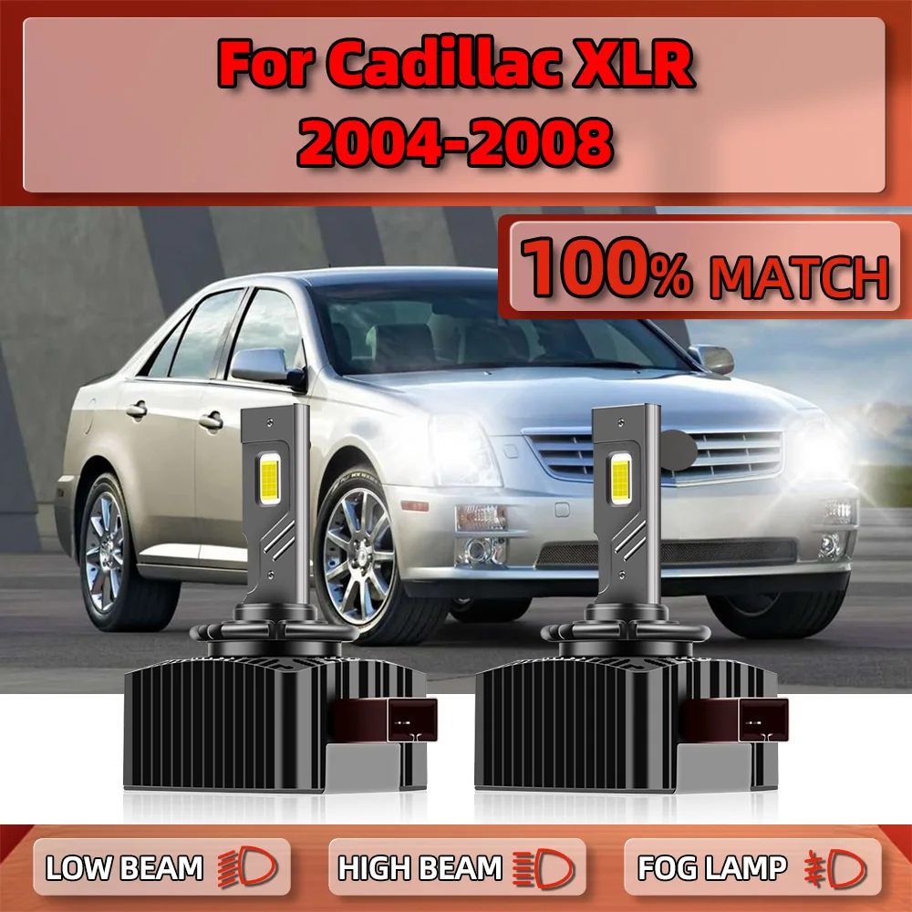 25000LM Canbus LED Headlight Bulbs 12V High Low Beam Car Xenon HID Lights 12V 6000K For Cadillac XLR 2004 2005 2006 2007 2008