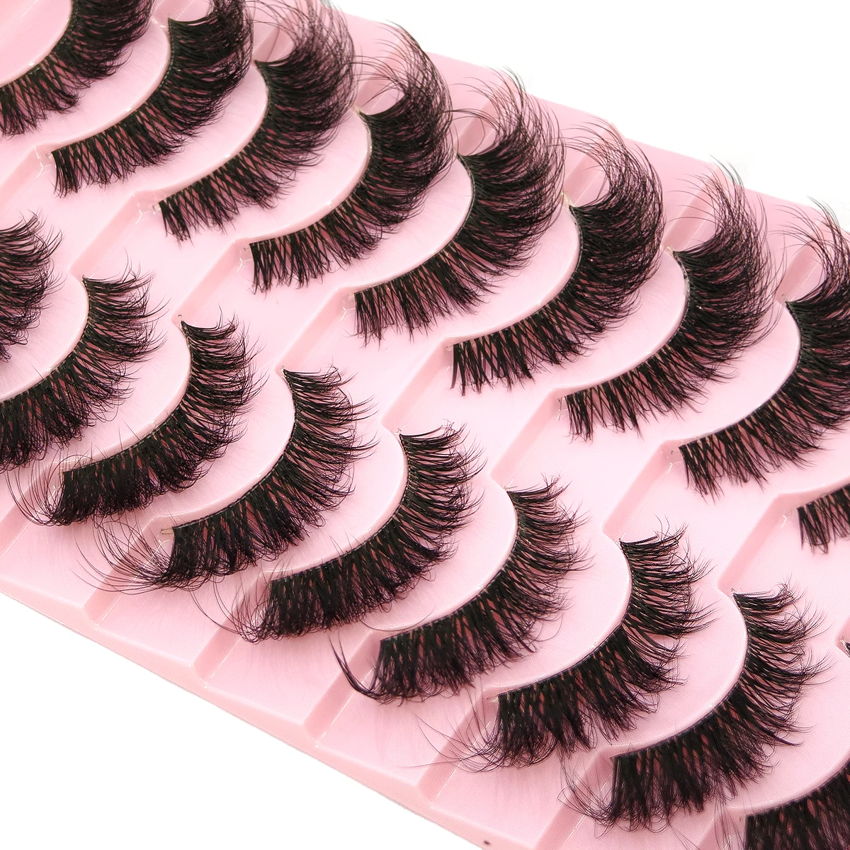 Neue 10 Paar falsche Wimpern 5D Faux Nerz Wimpern flauschige weiche Volumen natürliche Wimpern Kreuz Wimpern Wimpern wiederverwendbare Make-up Cils