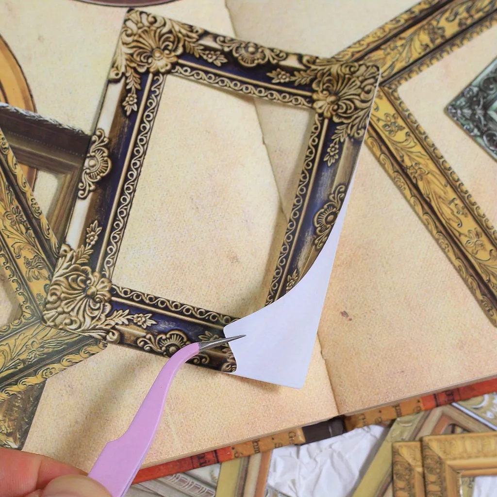 Journamm 80pcs Frame Paper Sticker Pack Vintage Sticker Decor Sticker Junk Journal Supplies DIY Scrapbooking Planner Collage