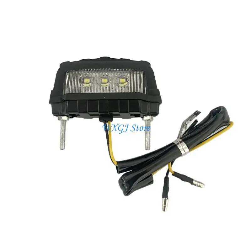 

37JE Energy Saving Strong 3 LED Motorcycle License Plate Tail Light Water Resistant Dependable Standard Fit for Night Travel