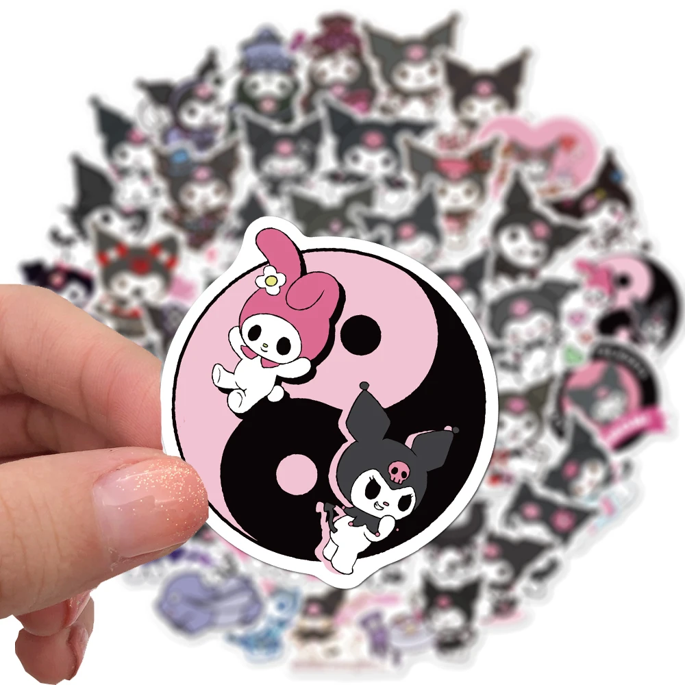 10/50/100PCS Sanrio Kuromi Stickers Cartoon Cute Graffiti Decals Kids Toy Gift DIY Phone Bike Guitar Notebook Fridge Skateboard