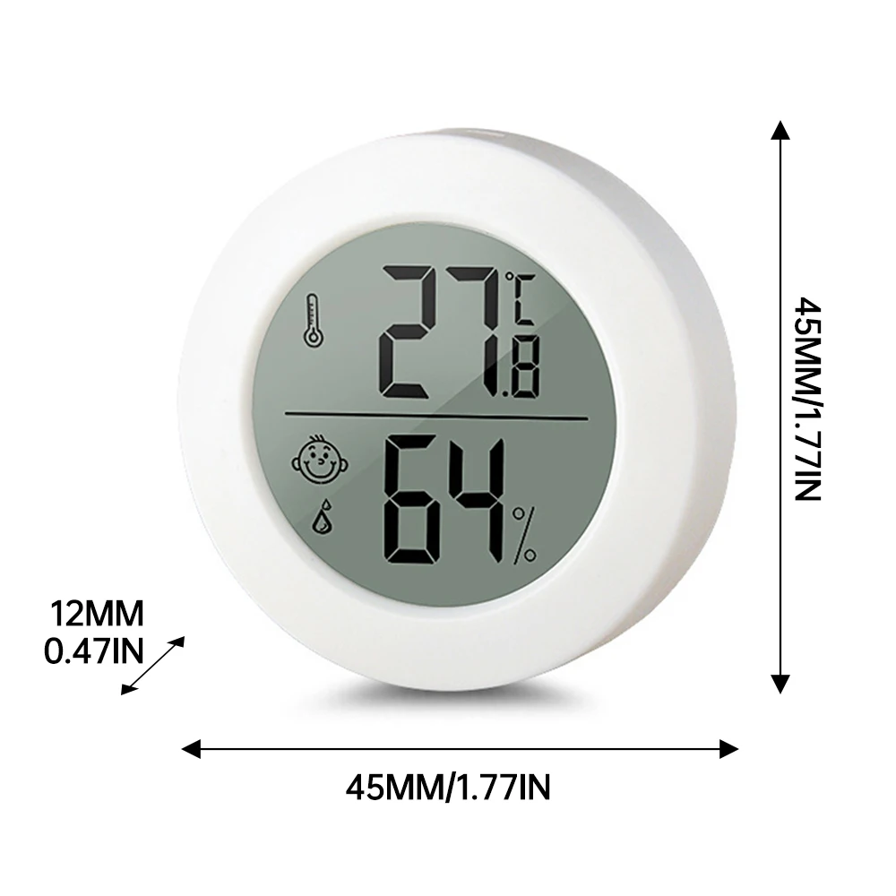 White Mini Round LCD Digital Thermometer Hygrometer Fridge Freezer Temperature Sensor Tester Humidity Meter Detector