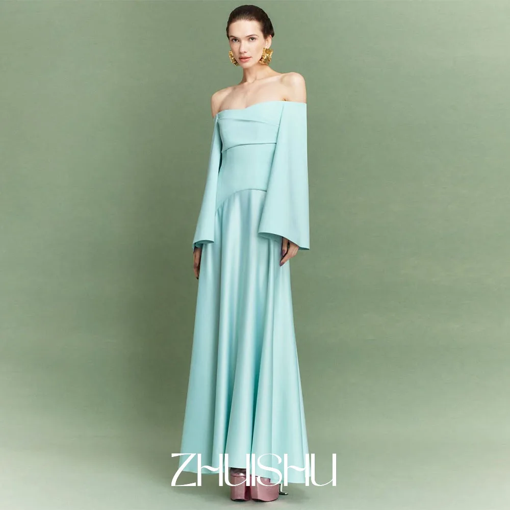 

ZHUISHU Boat Neck Saudi Evening Dress Customized A Line Women Prom Dresses Elegant Modest Wedding Guest Dresses Formal Gowns