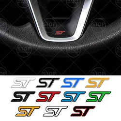 ST Logo Car Interior Steering Wheel Sticker Center Console Decoration Badge For Ford ST Line Puma C-MAX Focus Mondeo Kuga Fiesta