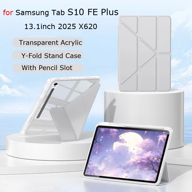 for Samsung Galaxy Tab S10 FE Plus X620 2025 13.1 Inch S10 FE S9 Plus S8+ S7Plus A8 A9 X110 S6 Lite Anti-bending Acrylic Case