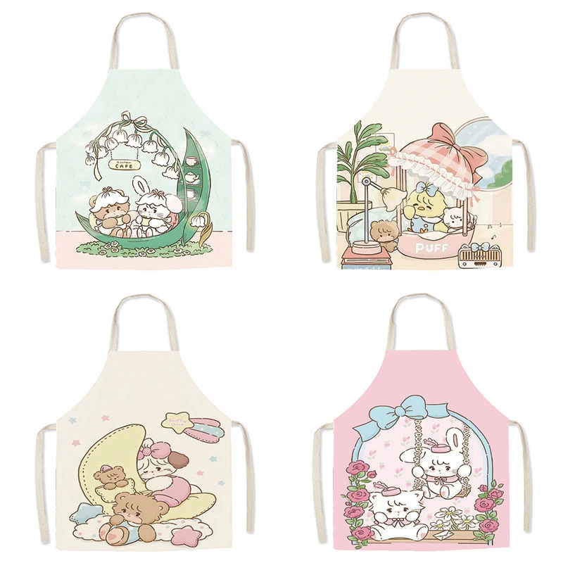 

Cartoon Cute Mikko Series Sleeveless Apron Waist Kitchen Cooking Parent-Child Cooking Studio Smock