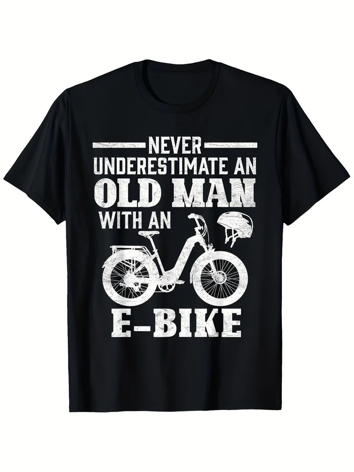 Never Underestimate An Old Man Electric Bicycle T-shirt