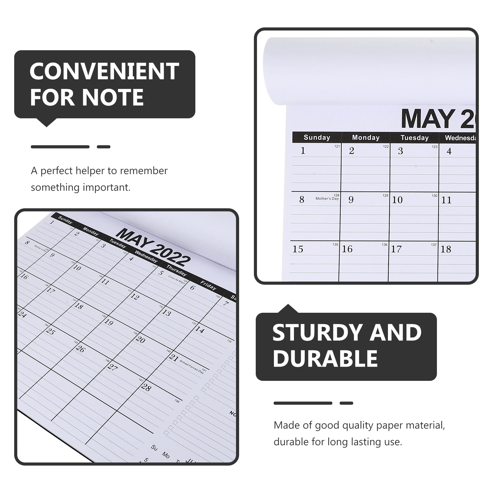 

English Calendar Notepad Wall Spot Paper 2022 Note-taking Edition Office Hanging