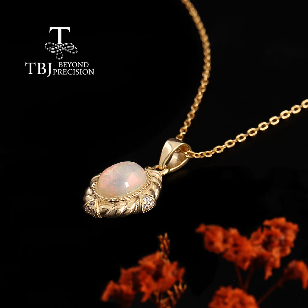 925 sterling silver women's Necklace colorful Natural October Birthstone Opal Pendant fine jewelry for anniversary birthday wear