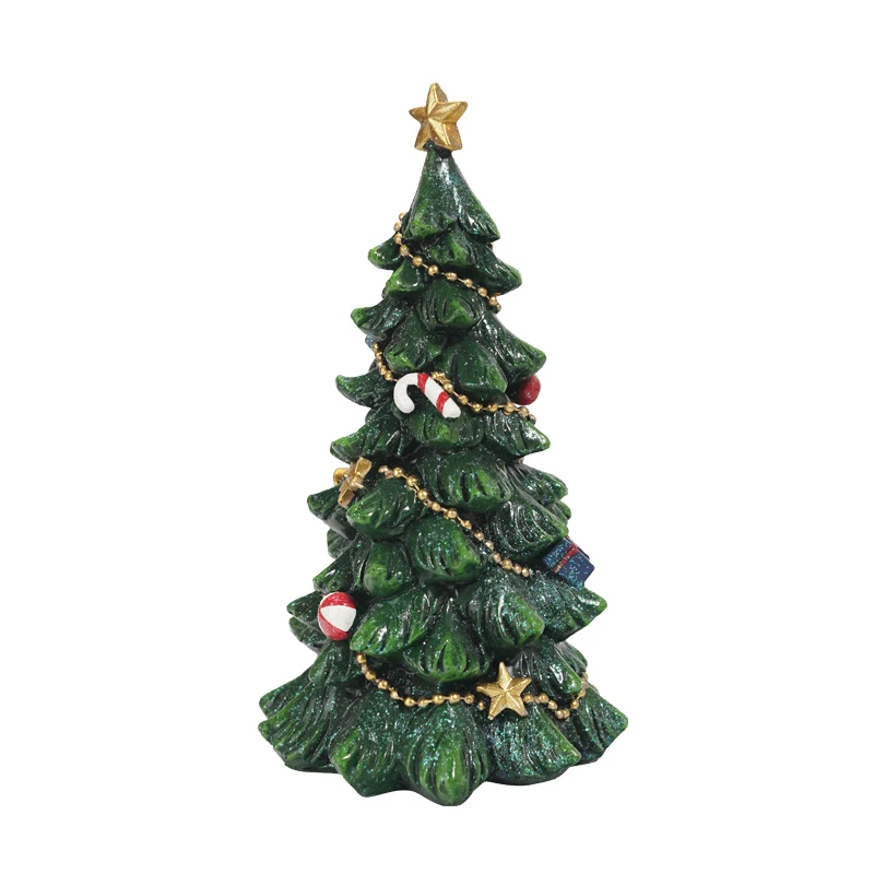 Christmas Decorations For Home Statues And Figurines Resin Sculpture Christmas Tree Living Room Ornaments Table Desk Accessories