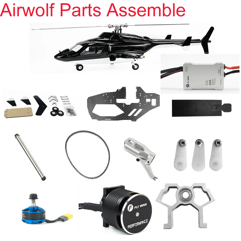 FLYWING Airwolf RC Scale Helicopter Parts Motor ESC Servo Main Shaft Gear GPS Rotor Housing Control FW450 Airwolf Original parts