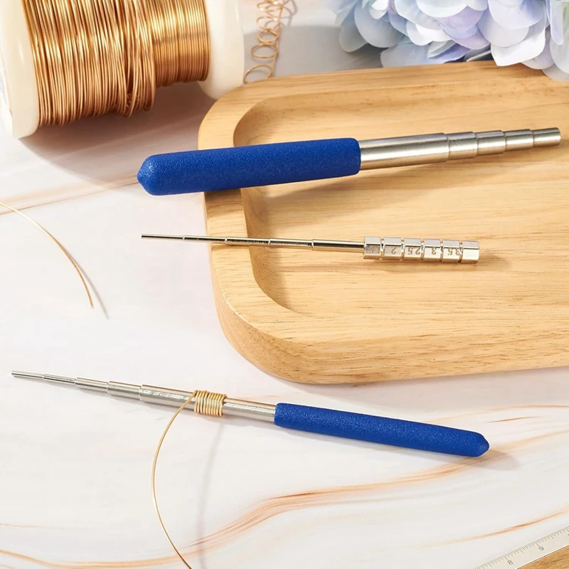 أفضل العروض 3 قطعة لفائف تهزهز سلك حلقات لف قضيب خطوة مانديل عصا الانتقال الدائري تشكيل أداة لصنع المجوهرات التفاف 1.5-10 مللي متر