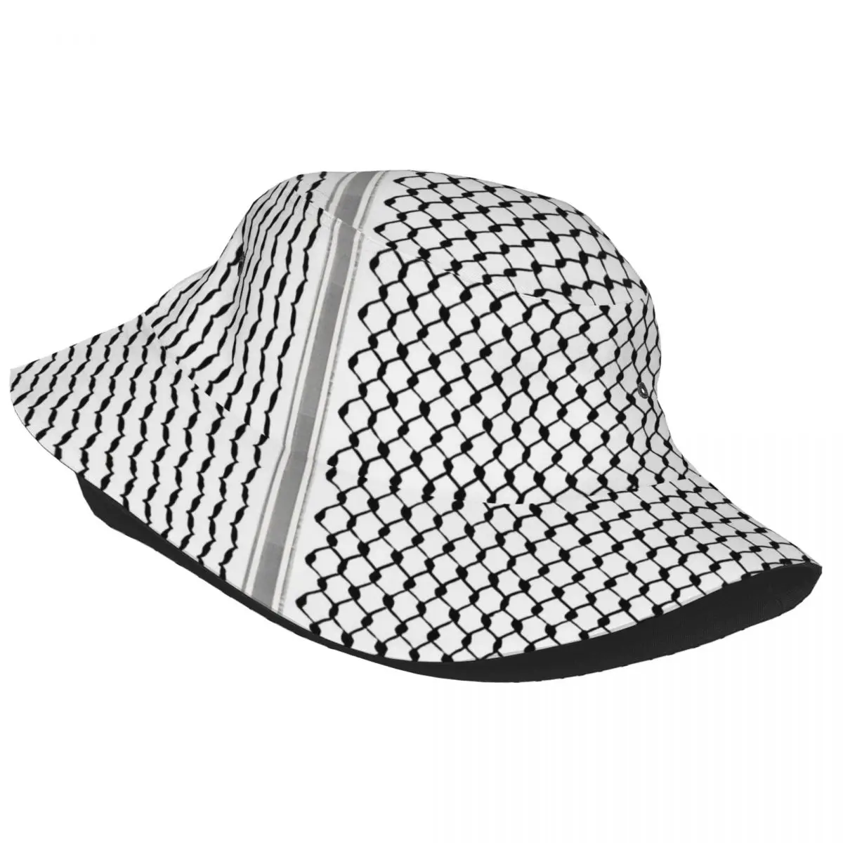 Teen Bucket Hat Palestinian Hatta Kufiya Folk Palestine Arabic Keffiyeh Beach Vacation Getaway Foldable Fishing Hat Panamka