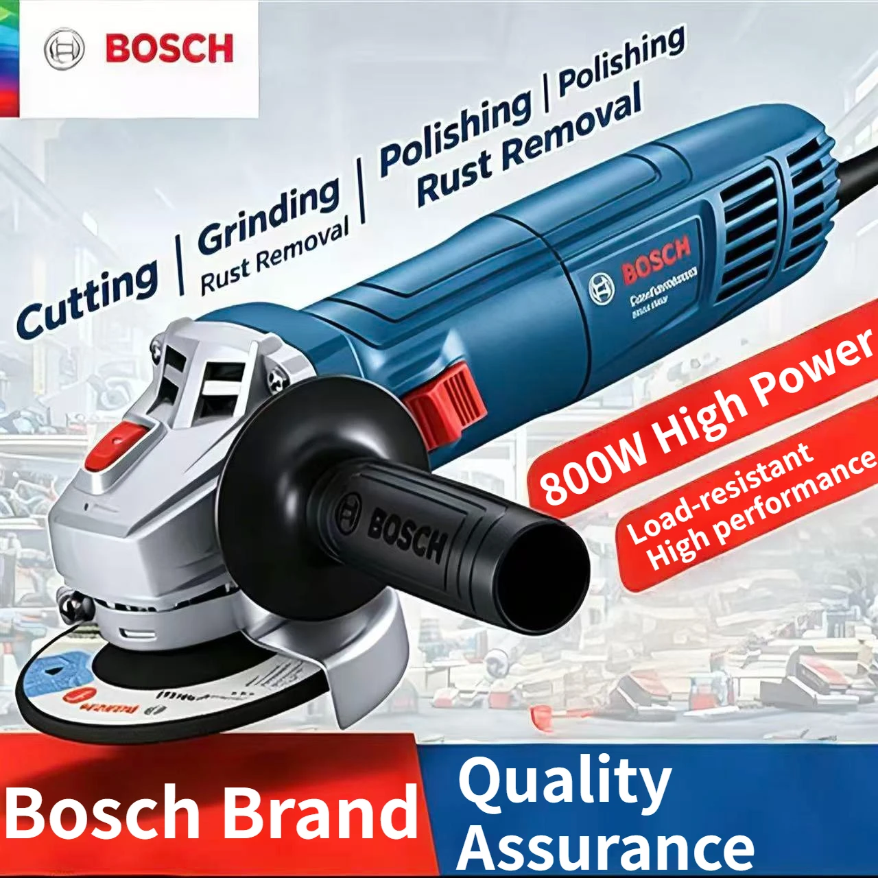 BOSCH GWS 800 Angle Grinder | 800W 12000RPM | 100mm Disc | for Metal/Stone Cutting & Grinding