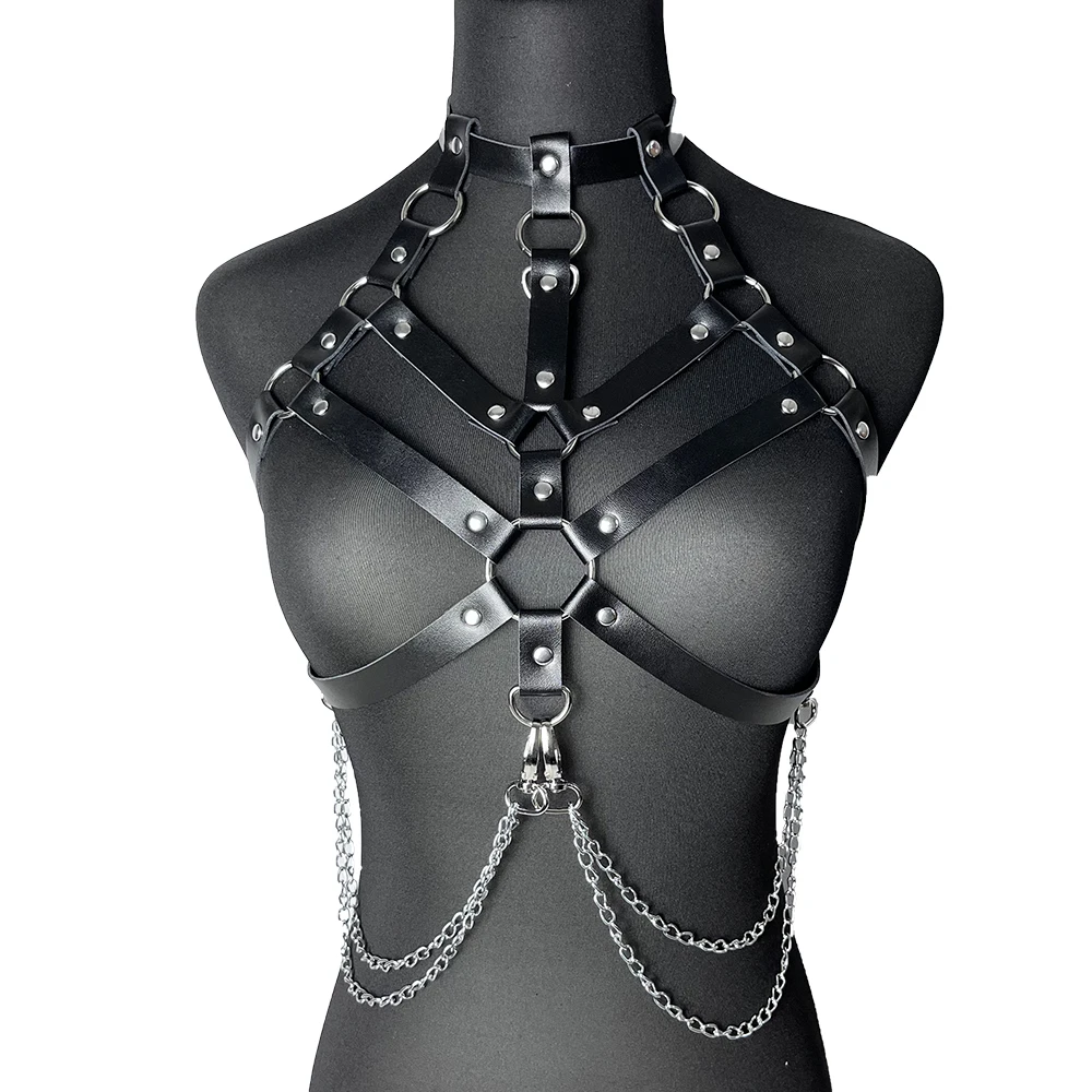 Harness Woman Belt Bondage Chest Harness Leather Lingerie Sexy Corset Gothic Clothes Women Sexy Underwear Fetish BDSM Suspenders