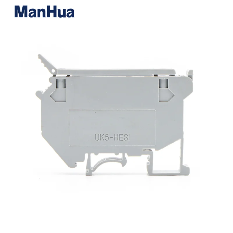 ManHua 10Pcs Din Rail Terminal Blocks UK5-HESI Connector Screw Fuse Terminal Block Connector Screw Fuse Holder Conductor