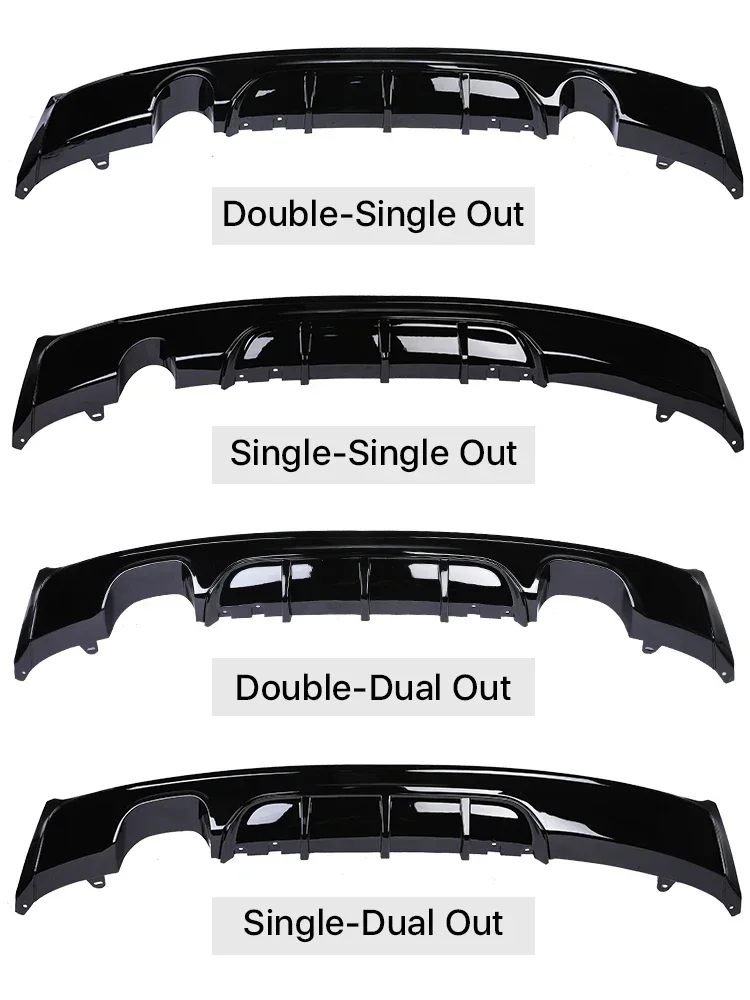 Glanzend Zwart M Sport M Tech Diffuser Bumper Body Kit Koolstofvezel MP Diffusor 2014-2020 Voor BMW 2-serie F22 F23 Vervanging