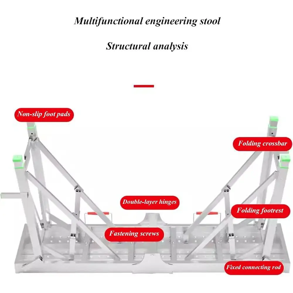 Adjustable Height Metal Scaffold Ladder for Industrial and Construction Use