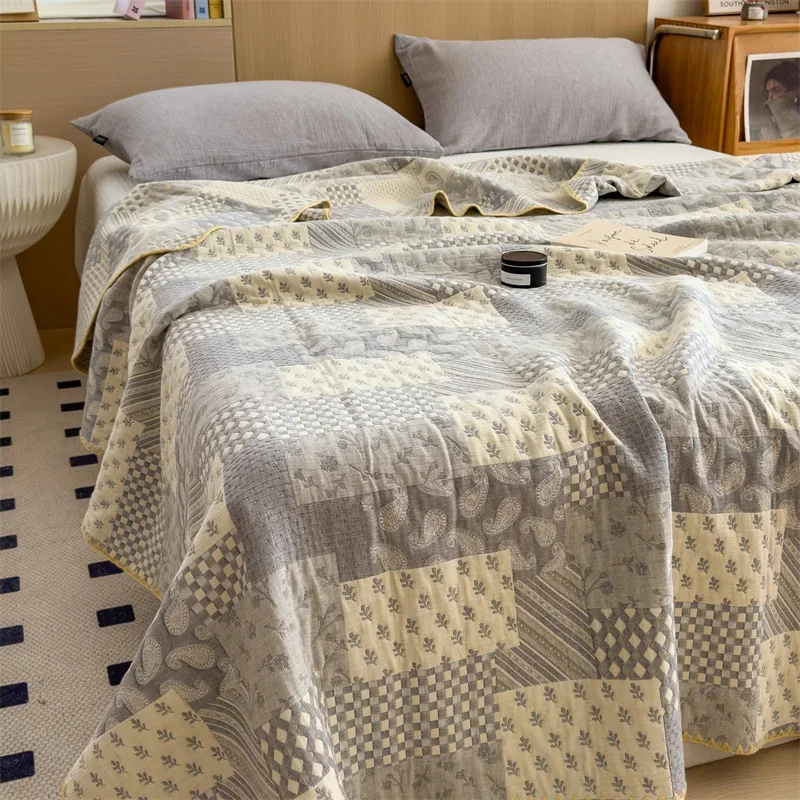 

2025 3-Layer Summer Quilt - Lightweight Multi-Functional Yarn (Thin Blanket/Bed Sheet) All-Season Comfortable