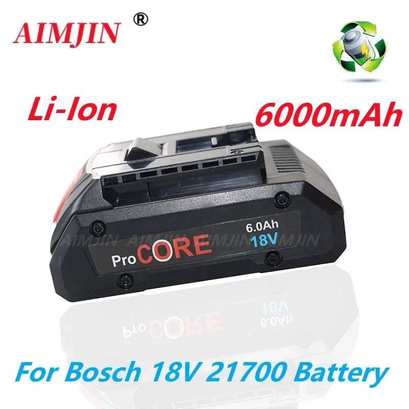 สําหรับ BOSCH Professional 18V 21700 6000mAh แบตเตอรี่เครื่องมือไฟฟ้า 18V Li-Ion แบตเตอรี่ทดแทนสําหรับ BAT609 BAT618 พร้อม BMS