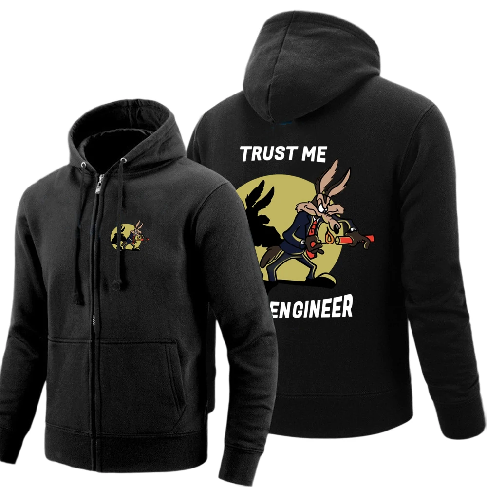 ثق بي أنا مهندس الخريف الشتاء الرجال طويلة الأكمام مقنعين Y2k الكلاسيكية مضحك البلوز أزياء ملابس رياضية غير رسمية #3