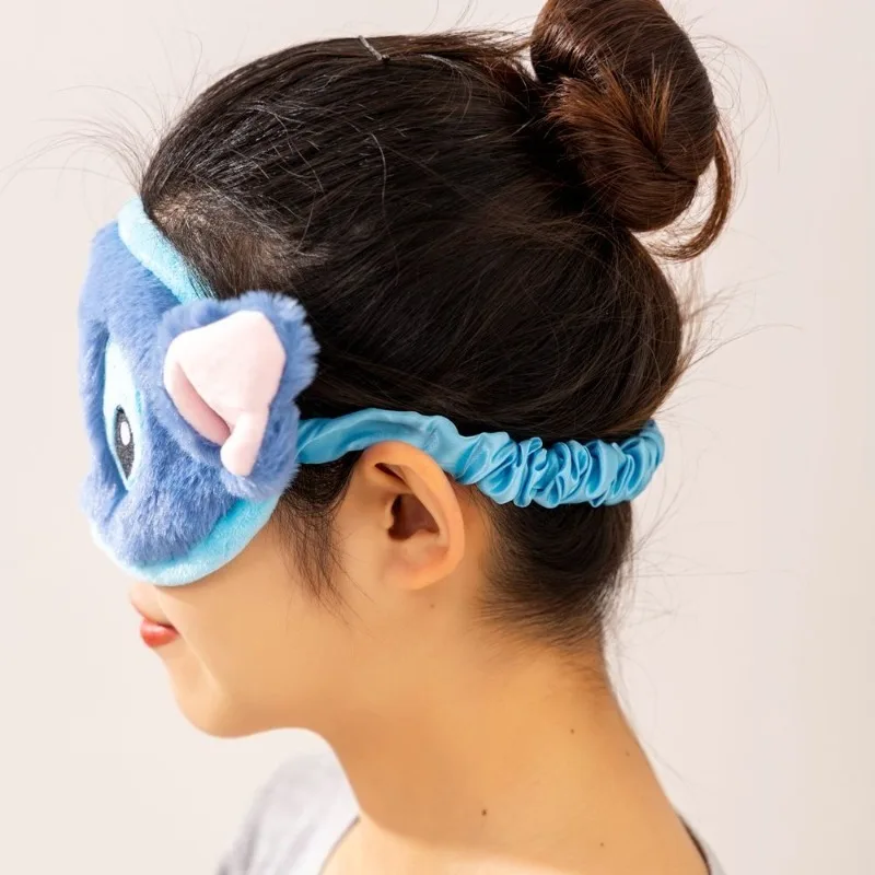 Miniso Sleep Eye Mask Cute Stitch Portable Sleep Light Blocking peluche maschera per gli occhi strumento per la protezione degli occhi da viaggio