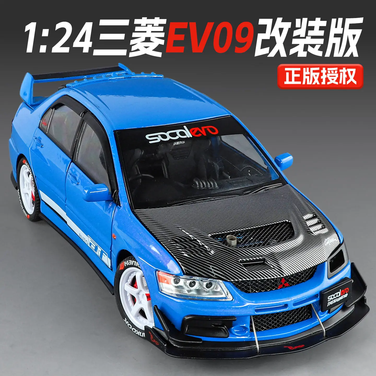 1:24 mitsubishi lancer evo x 9 escala de liga modelo de carro diecast metal brinquedo veículo carro em miniatura som luz crianças brinquedo carro presente