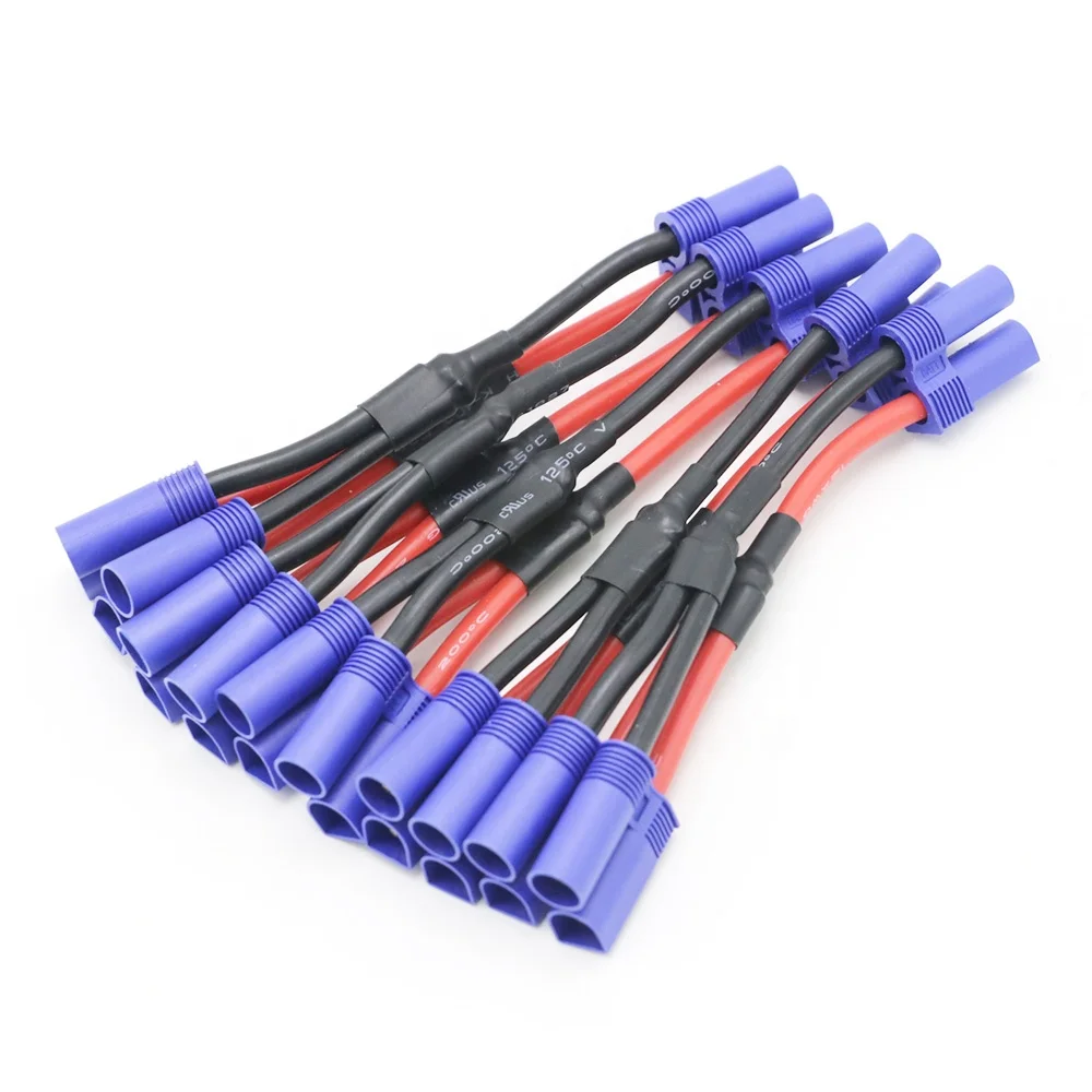 30PCS EC5 Parallel Battery Connector Cable Dual Extension Y Splitter Harness Adapter 12AWG Plastic Wire For RC Drone Lipo Charge