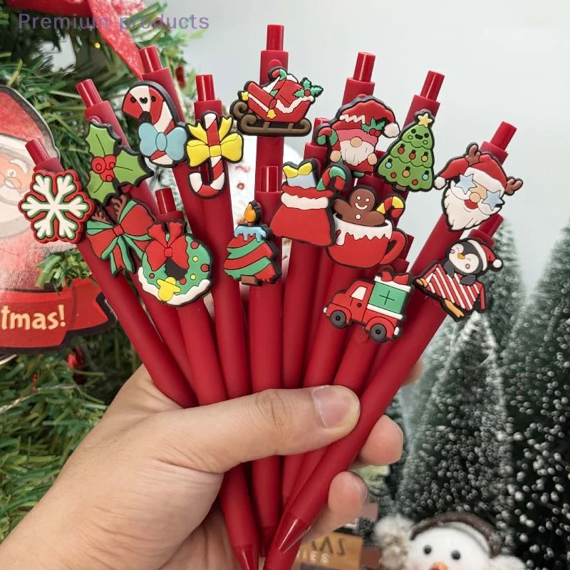 

10 Pcs Red Series Christmas Pens Fan-Shaped Ballpoint Pens Santa Claus Gift Pens Gifts For Christmas Lovers Christmas Stationery