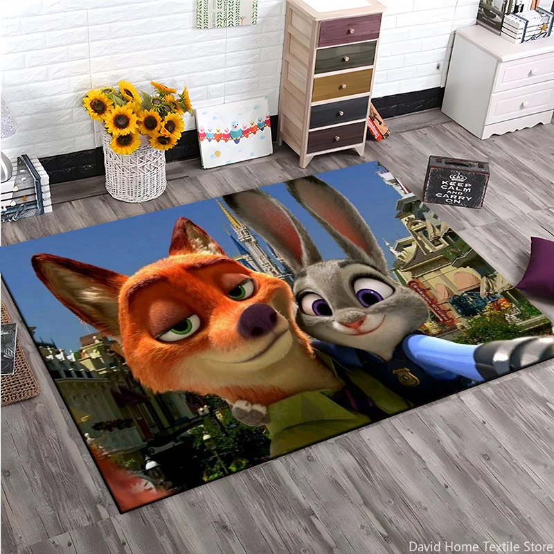 Zootopia Cartoon Rug Bedroom Decoration Bathroom Anti-Slip Doormat Living Room Carpet Sofa Coffee mat for Children's gifts