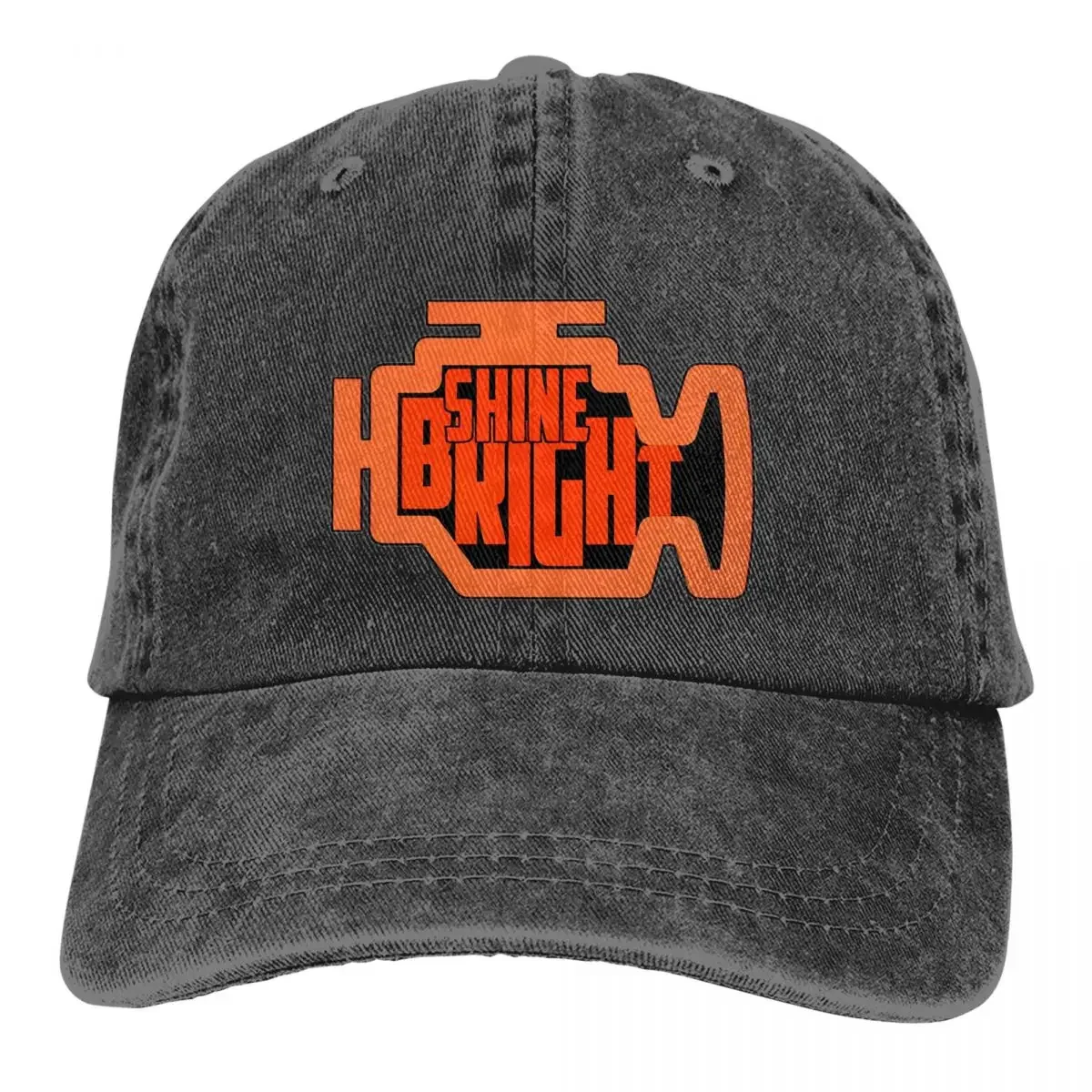 Shine Bright Check Engine Unisex Baseball Cap Distressed Caps Hat Casual Outdoor  Adjustable Sun Cap