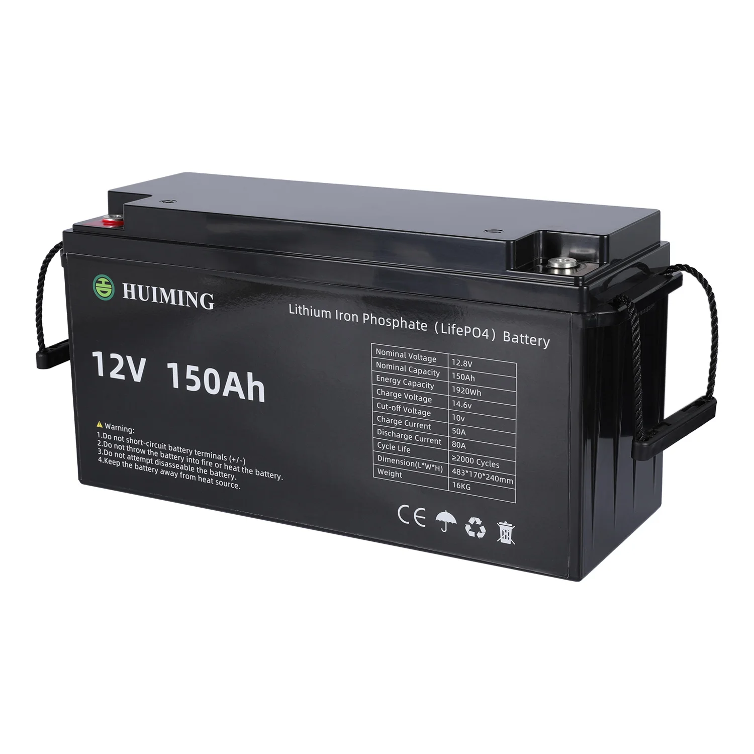 High Quality Deep Cycle Lithium 12V 150ah Iron Phosphate Battery Pack with BMS