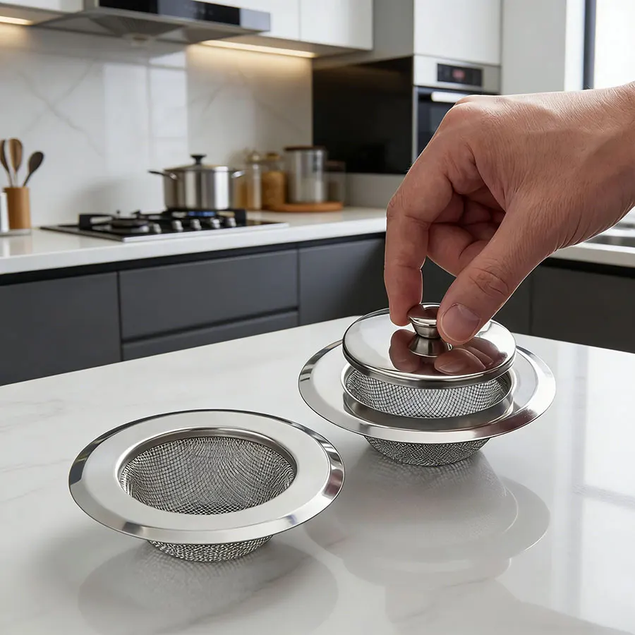 2-Pack Stainless Steel Mesh Sink Strainers, Drain Hole Filters & Hair Traps for Kitchen & Bathroom - Image 6