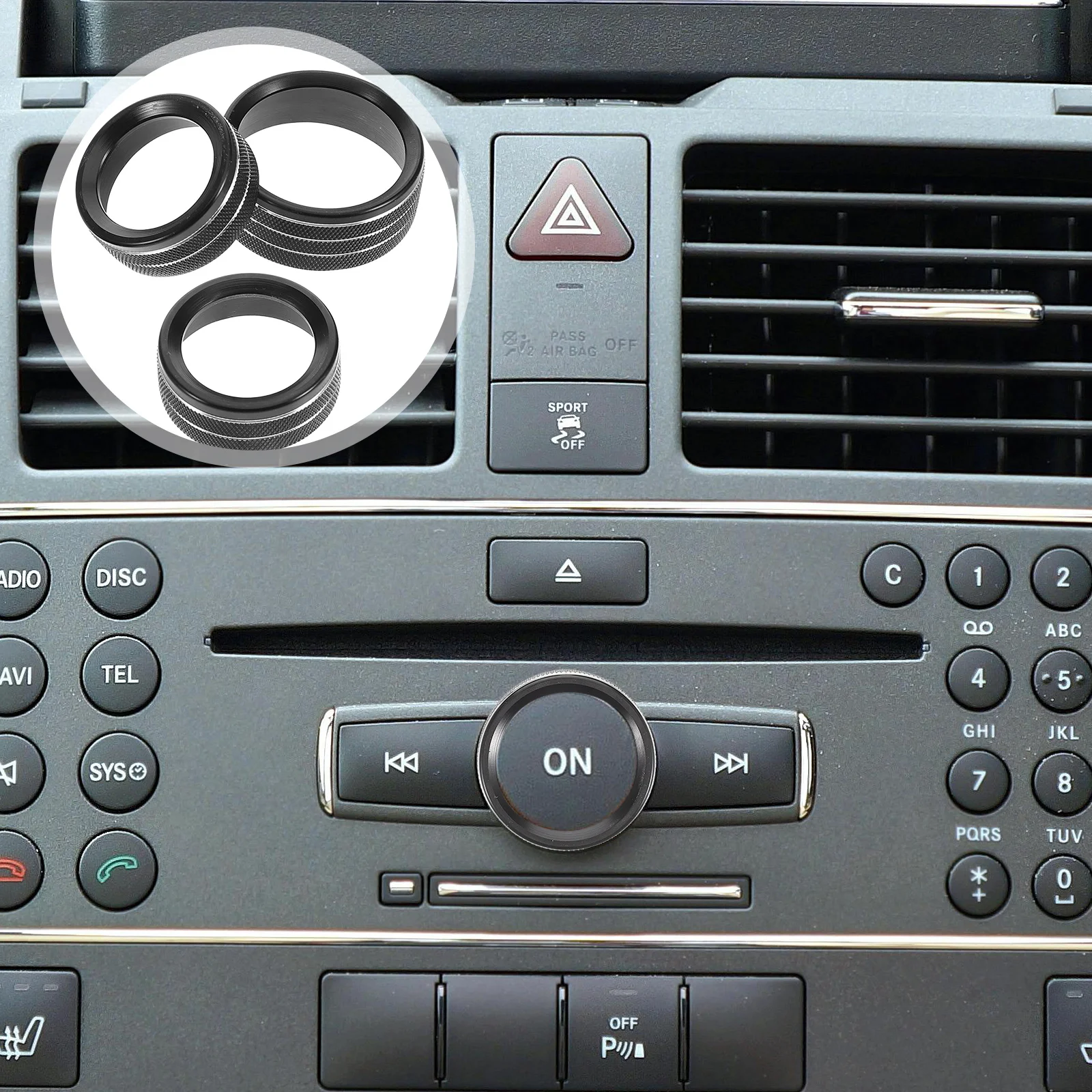 

3Pcs Air Conditioning Knob Trim for Car Universal Fit Aluminum Knobs Easy Install Smooth Long-Lasting Upgrade Decor