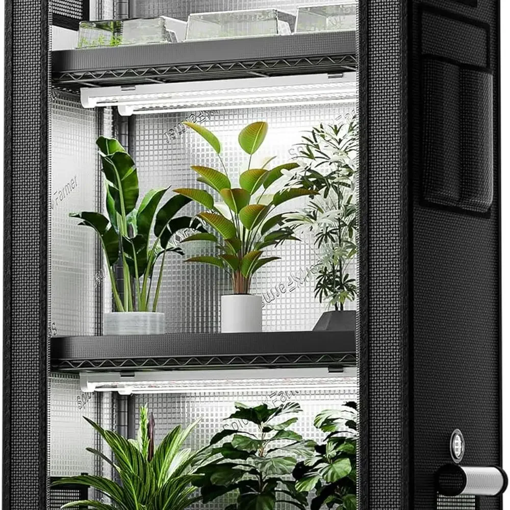 4-Tier LED Grow Stand with 6x 2ft Full Spectrum Lights and Grow Tent, 28x14x59 for Plant Growth and Seed Starting