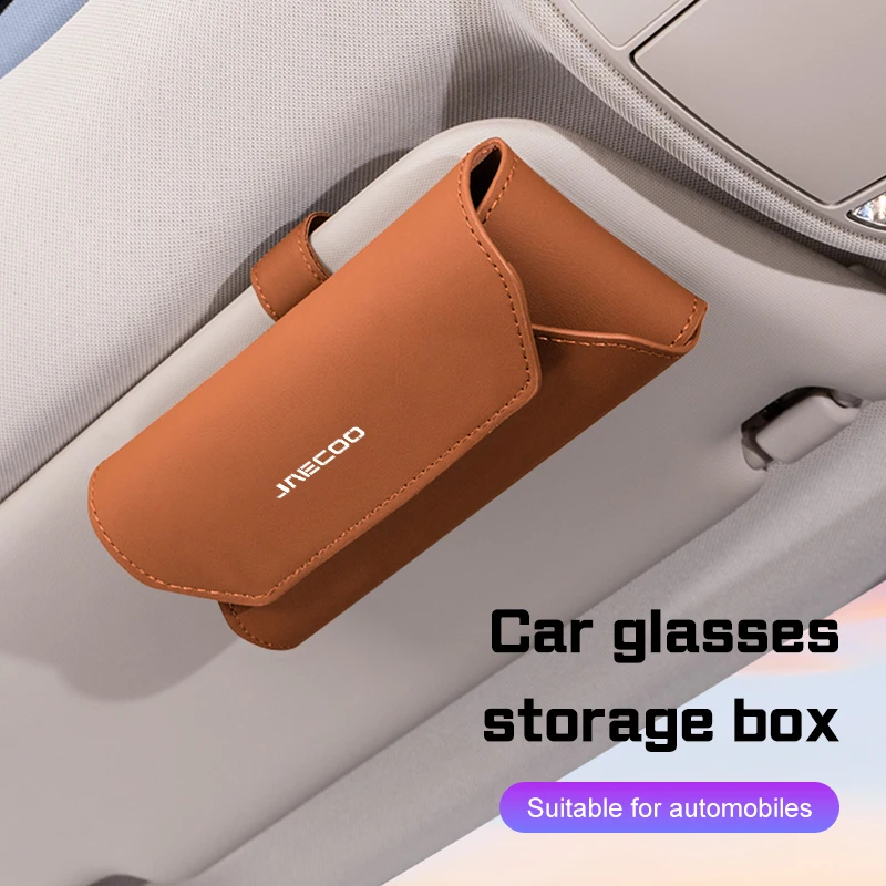 

For Chery Jaecoo J7 J8 2025 Car Glasses Case Portable Leather Car Sunshade Sunglasses Holder Eyeglasses Storage Box Accessories