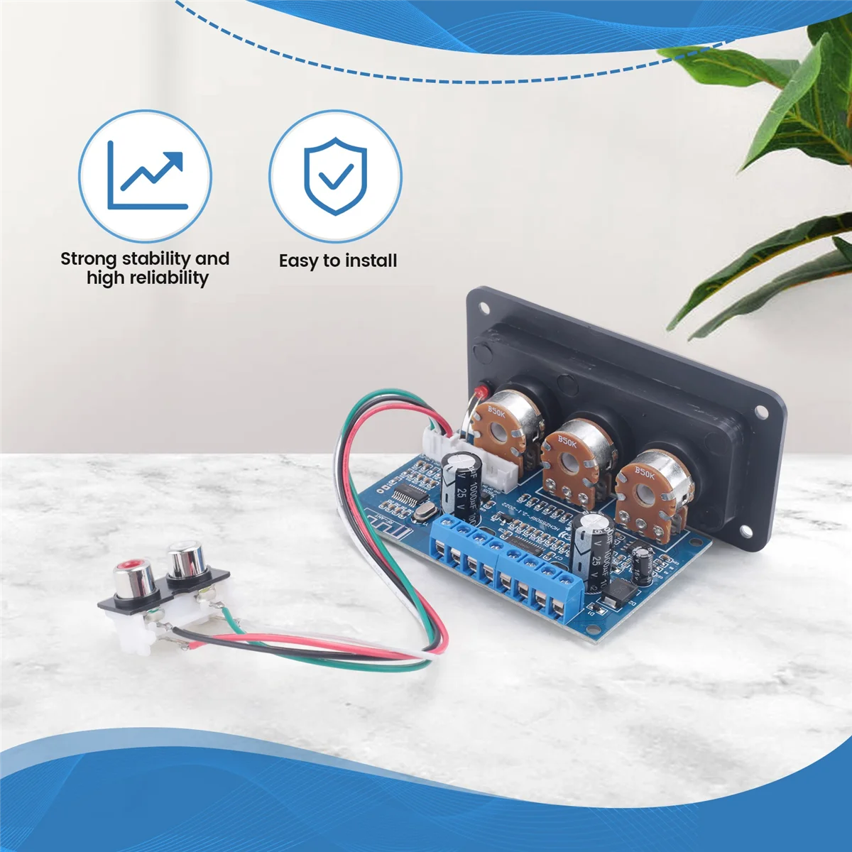 Placa amplificadora de Audio POP-l2.1 canales Bluetooth 5,0 2X25W + 50W Subwoofer Clase D Kit de placa amplificadora con CC hembra + AUX