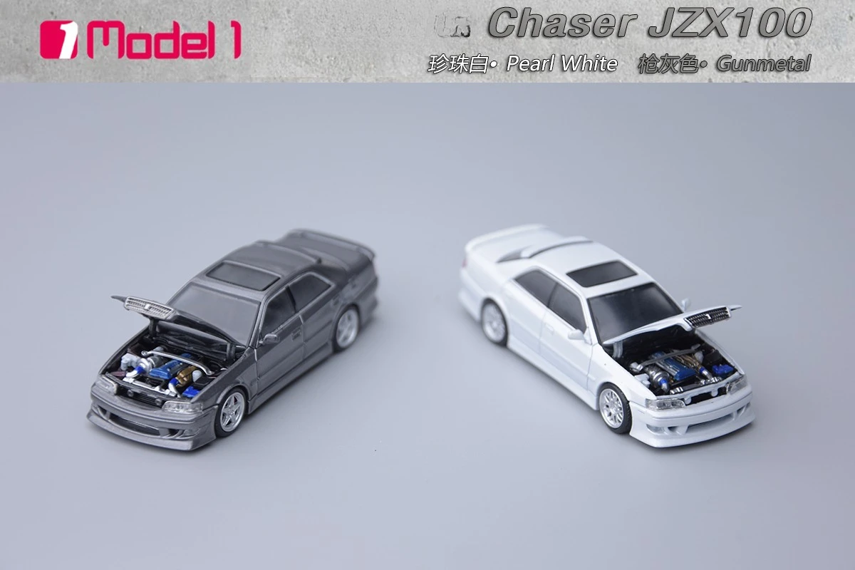 **الطلب المسبق **Focal Horizon FH x Model One 1:64 Chaser MK6(JZX100) Gun رمادي / أبيض موديل سيارة